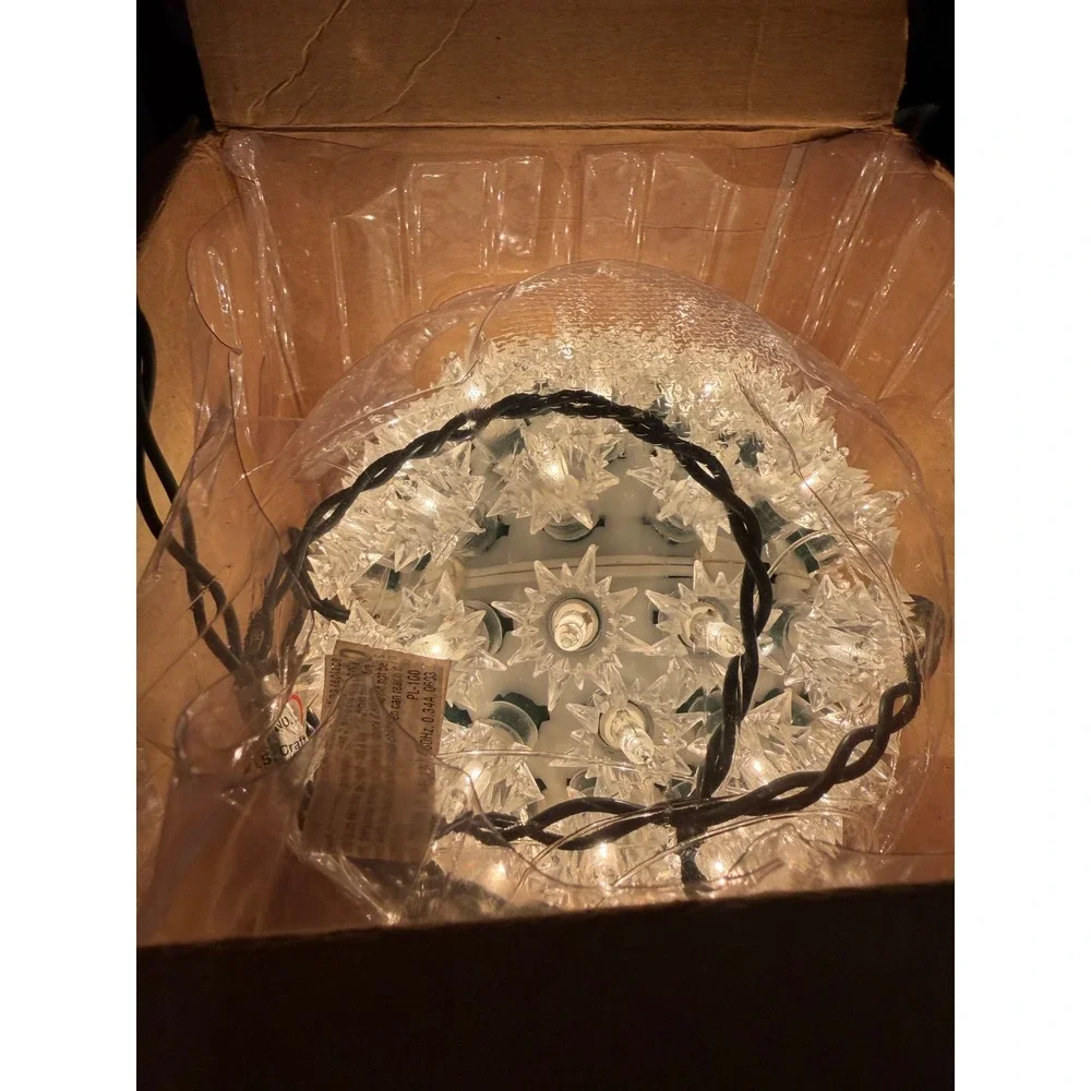 Lot of 2 VTG GE Holiday Classics Super Sphere Christmas Lights Green and Clear